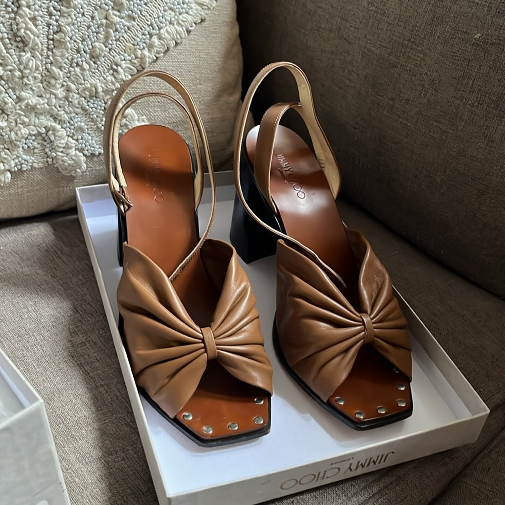 Jimmy Choo Jasie: ankle strap leather heeled sandals - Picture 4 of 6